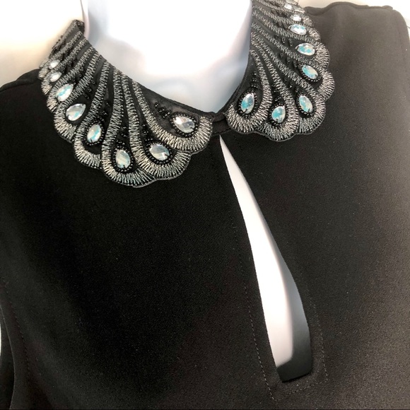 Badgley Mischka Jewled Collar Cocktail Dress NWT L - Picture 2 of 5